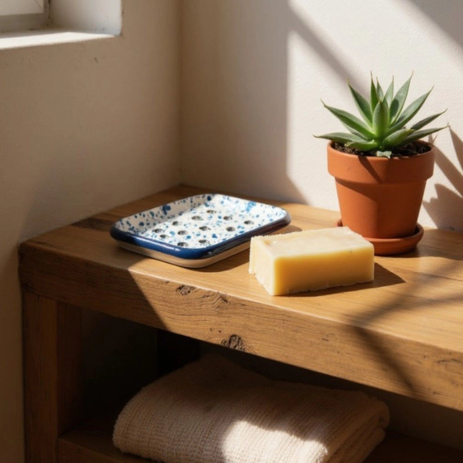 Blue Marble Enamel Soap Dish
