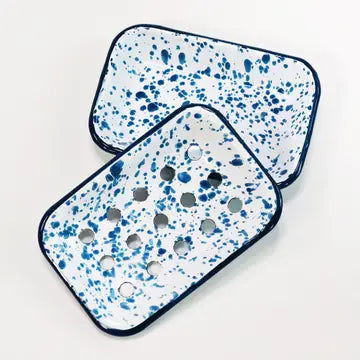 Blue Marble Enamel Soap Dish