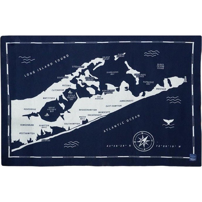 Hamptons Map Wool Throw - Jao Brand