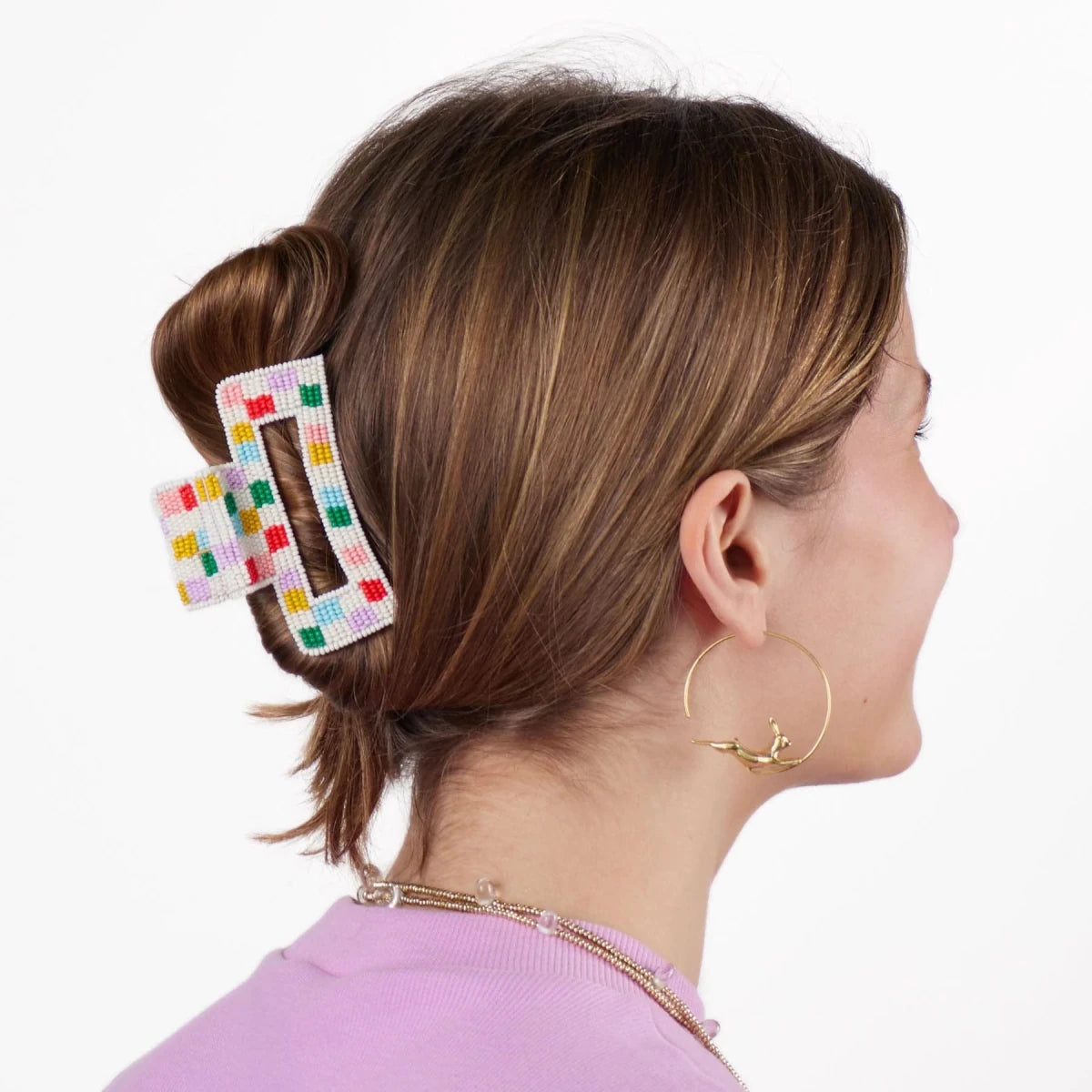 Lola Multi-Color Checked Claw - Jao Brand