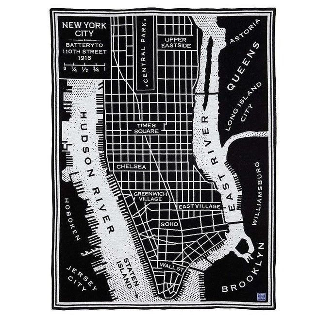 New York City Map Wool Throw - Jao Brand