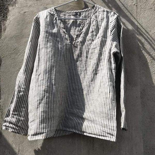 Osfal Linen Shirt - Striped - Jao Brand