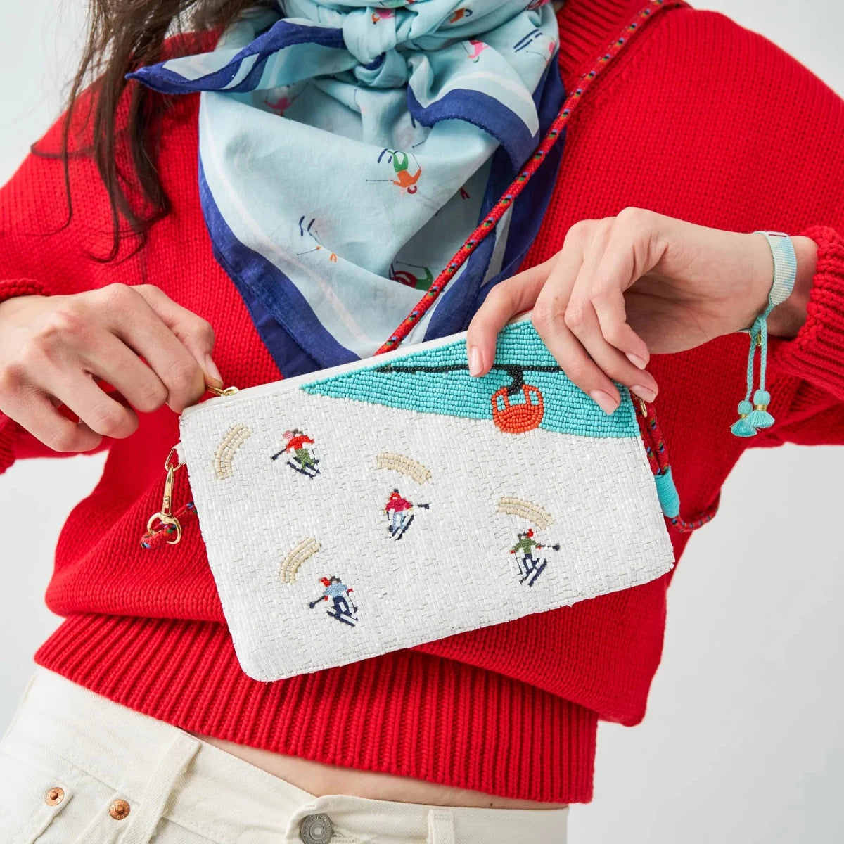 Skier Seed Bead Clutch - Jao Brand