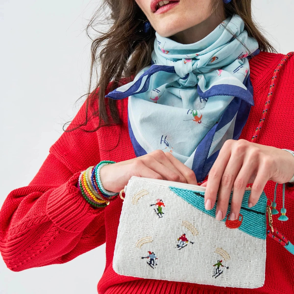 Skier Seed Bead Clutch - Jao Brand
